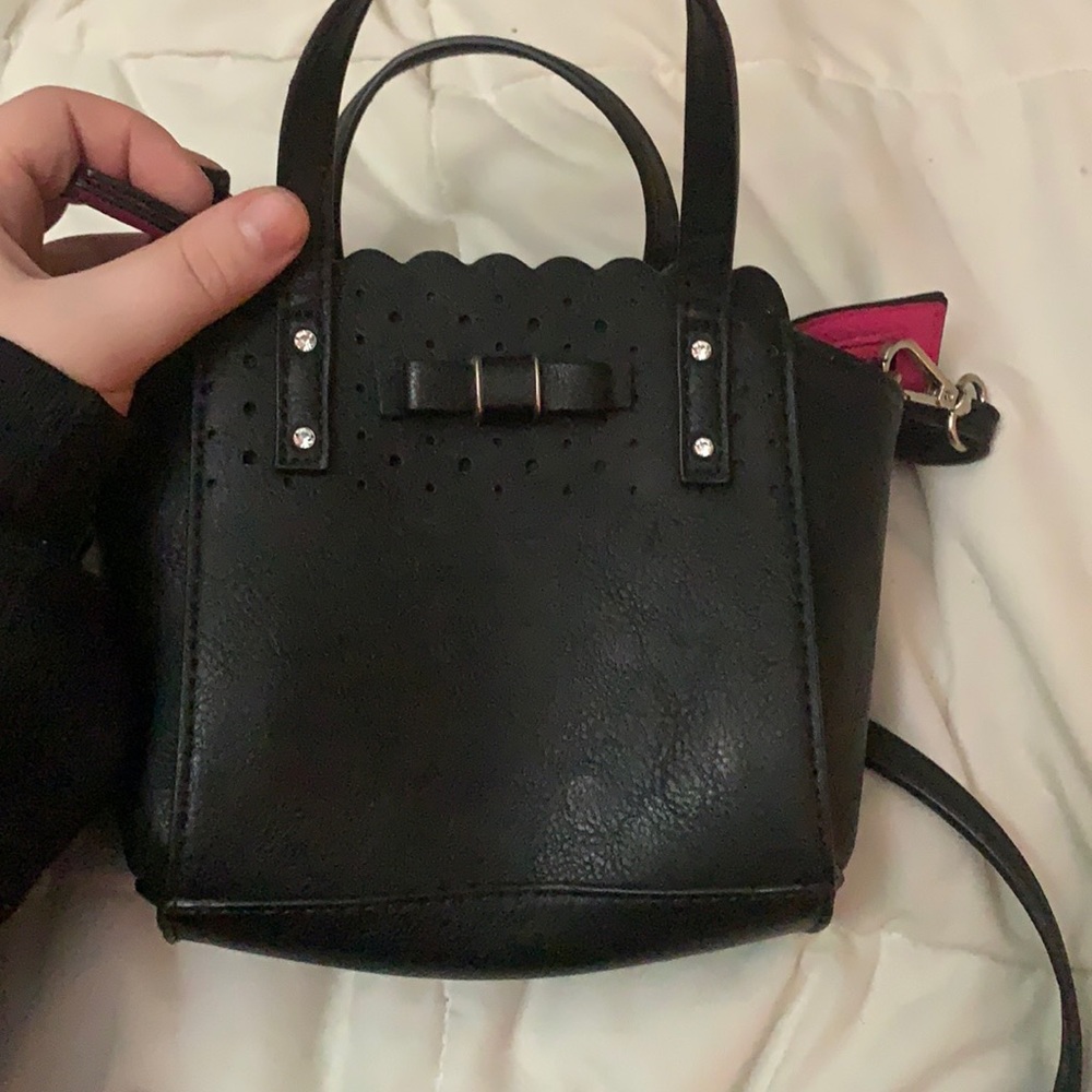 Candies shoulder purse, hot pink black